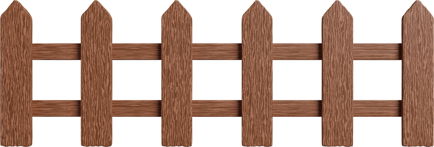 Brown wooden fence 3d illustration